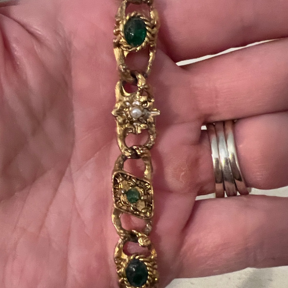 Vintage LJM stamped bracelet